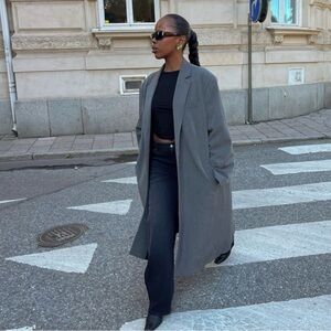 Djerf Avenue Gray Long trench Coat